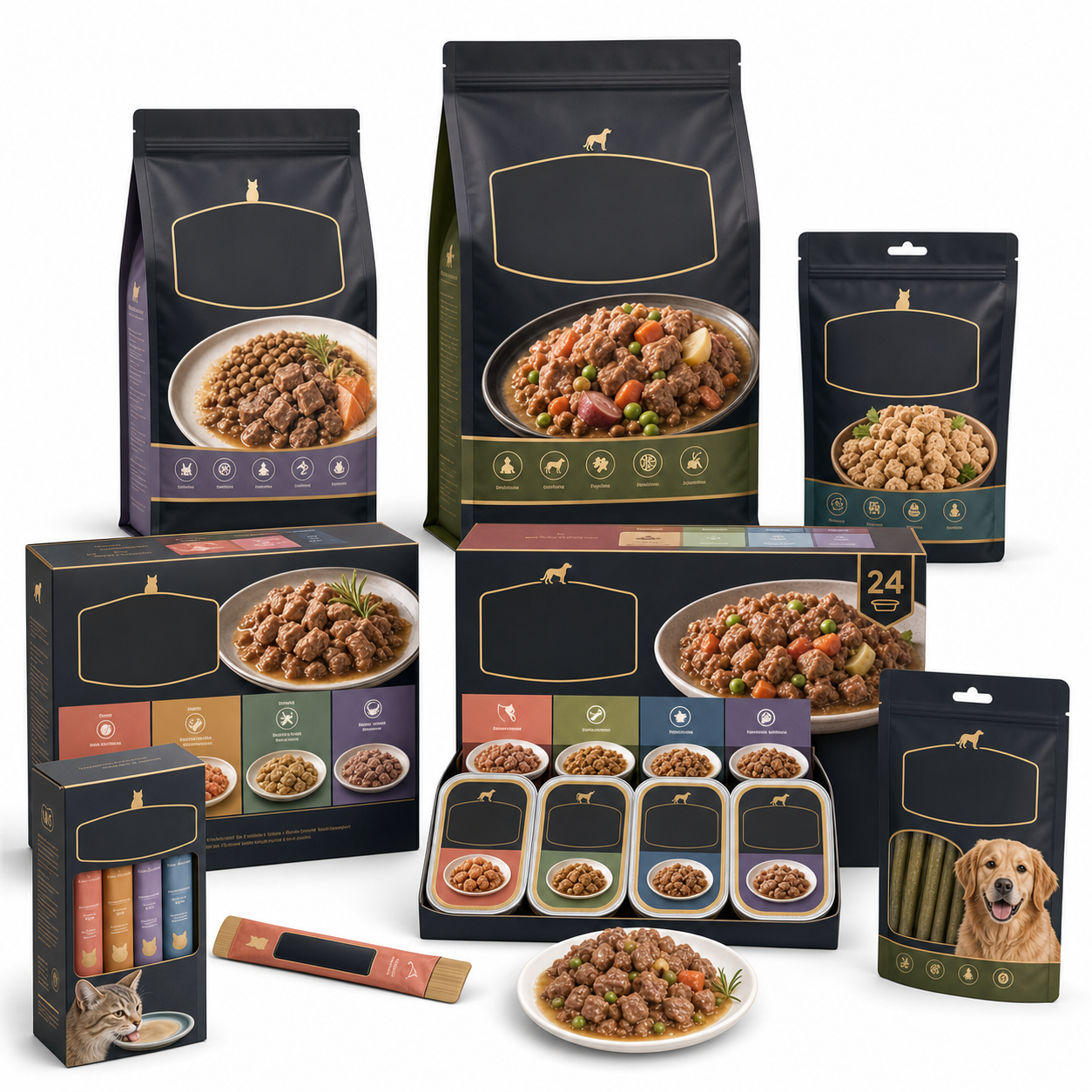 Gourmet Fresh Meal System packaging style for Wet food / fresh meal premium line